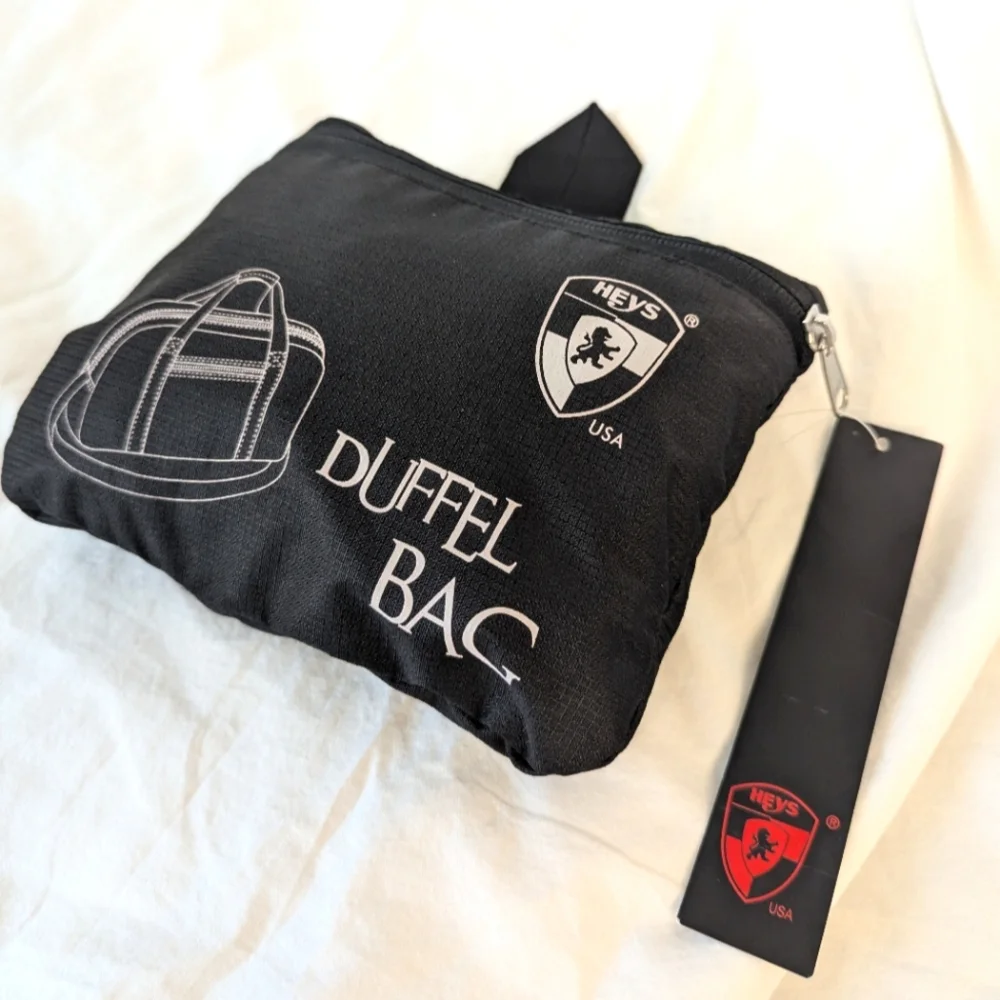 Heys Packable Travel Duffel Bag - Lightweight - Black - Medium Sized - Carry On - Picture 1 of 8